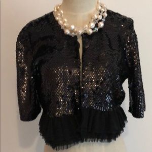 BCBG sequined bolero jacket size M